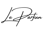 Le parfun in cursive font